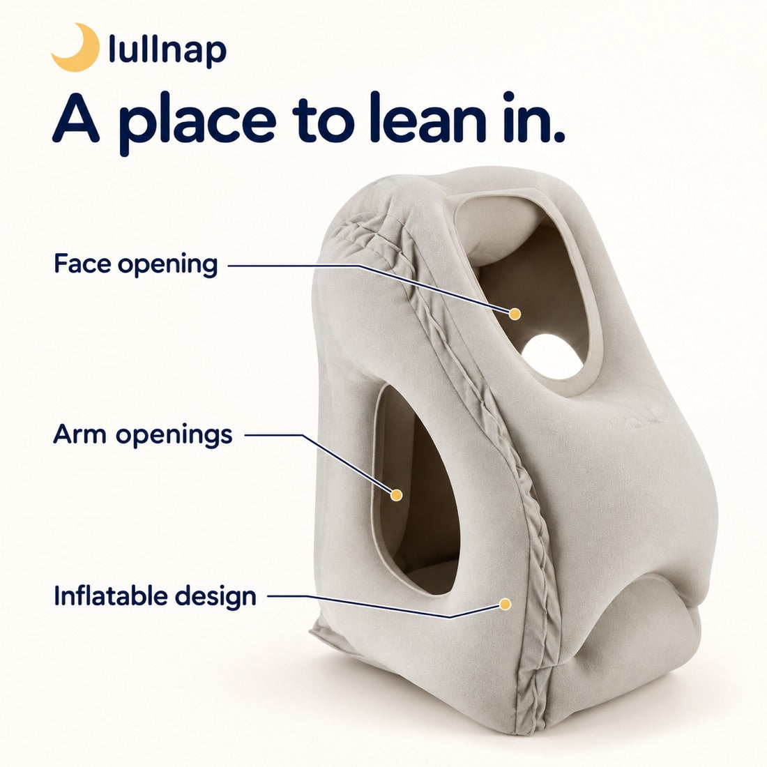 Lullnap Inflatable Travel Nap Pillow